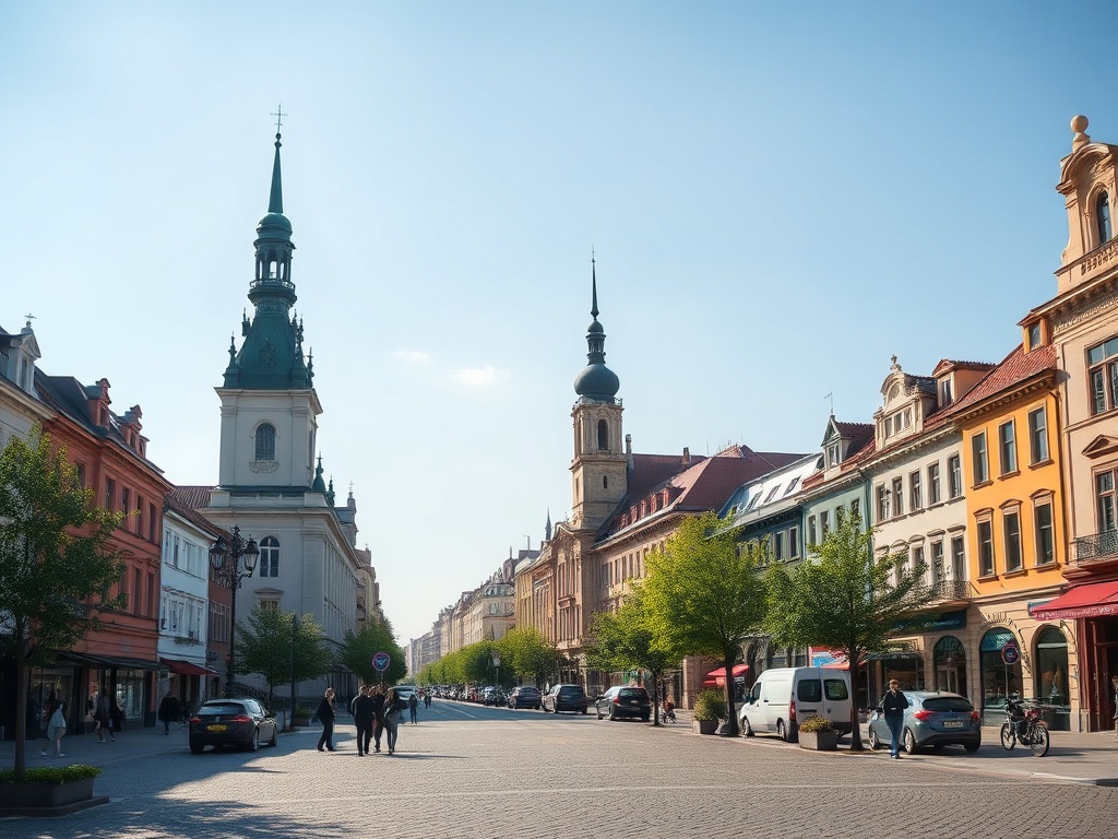 Mapa infrastruktury Rzeszowa pokazująca bogactwo sklepów, restauracji i usług w mieście