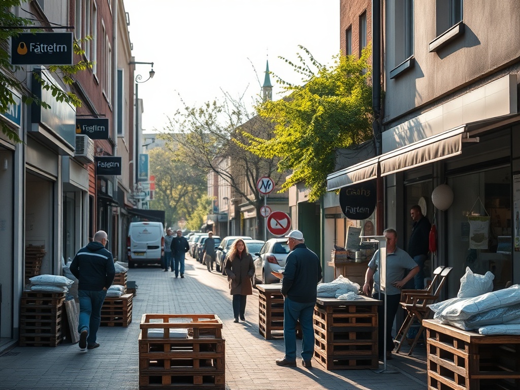 Logo SFD na tle nowoczesnego zakładu produkcyjnego w Rzeszowie - oferta pracy