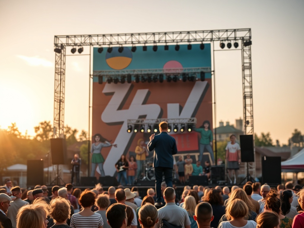 Gigantyczny, kolorowy mural na ścianie budynku przy ulicy Rzecha w Rzeszowie, odmieniający miejski krajobraz.