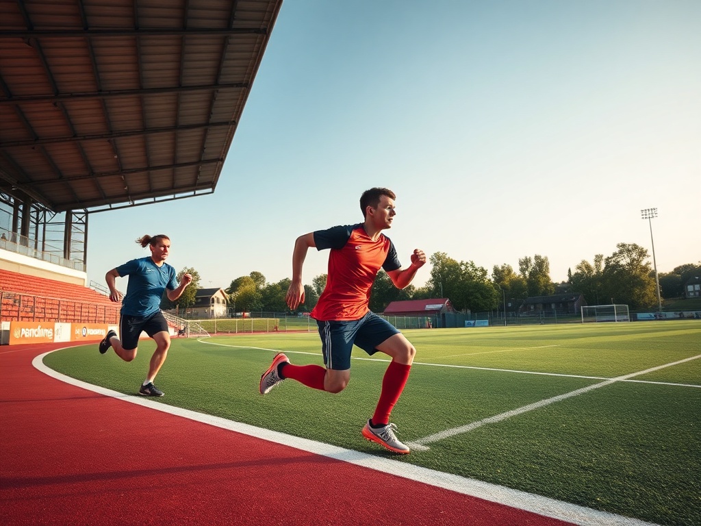 Piłkarze Stali Rzeszów podczas meczu, z logo klubu widocznym na koszulkach
