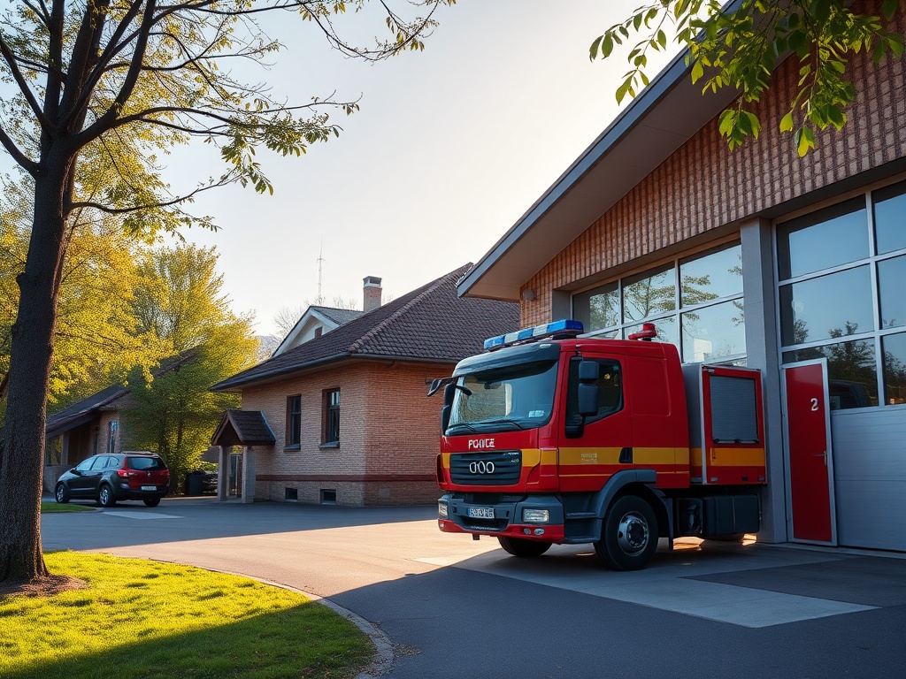 Miejsce karambolu w Rzeszowie z rozbitymi samochodami i pracującymi służbami